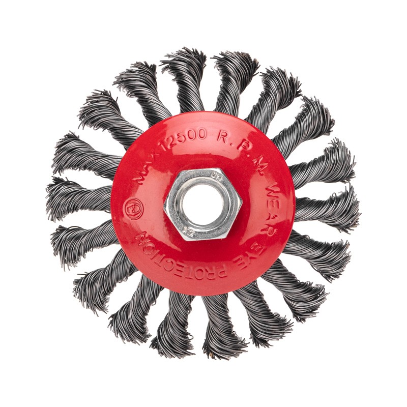 Щетка коническая KRANZ для УШМ, 100 мм, М14, KR-91-1201