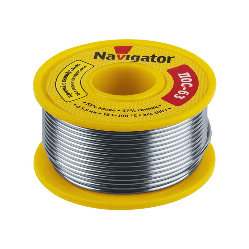 Припой Navigator 93 777 NEM-Pos05-63K-1-K100 (ПОС-63, катушка, 1