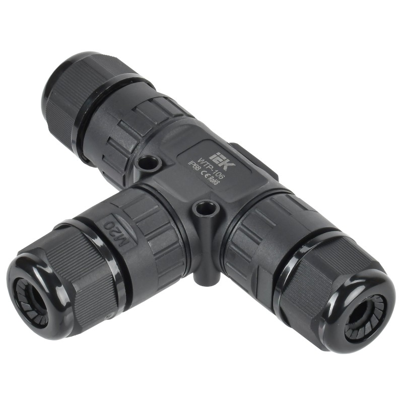 Коннектор кабельный герметичный WTP-106 3 PIN IP68 IEK
