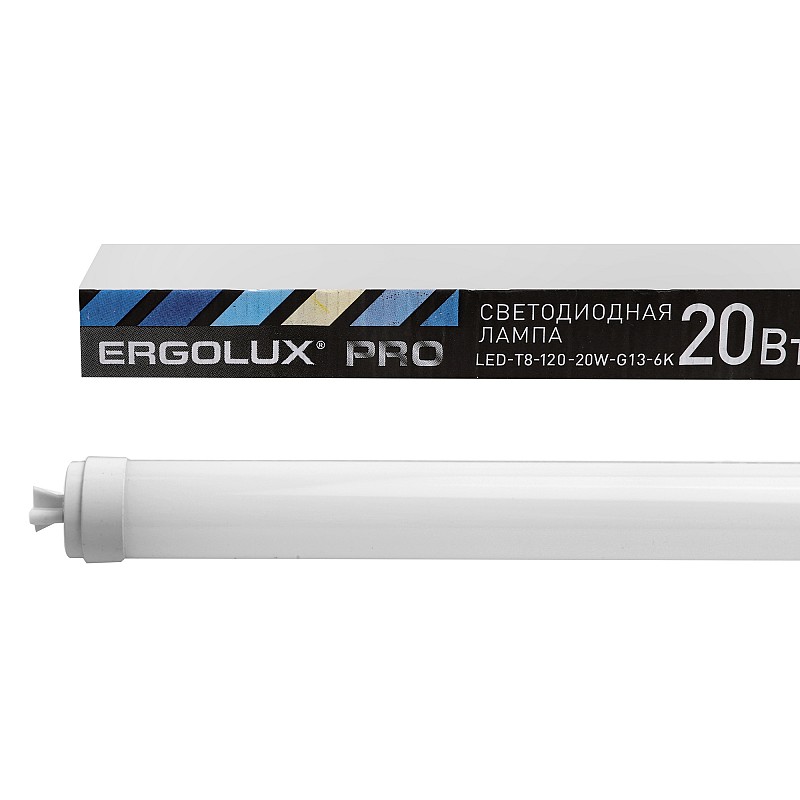 Ergolux LED-Т8-120-20W-G13-6K лампа 20Вт 6500K 1200 мм для офиса и дома ...