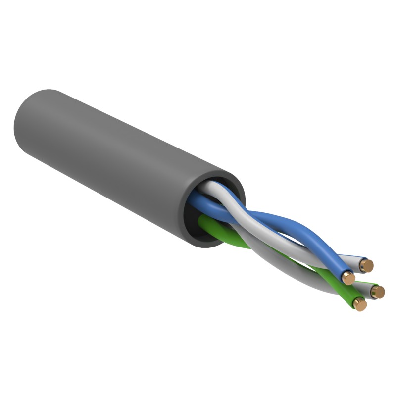 ITK Витая пара U/UTP кат. 5E 2х2х24AWG solid PVC серый (305м) РФ