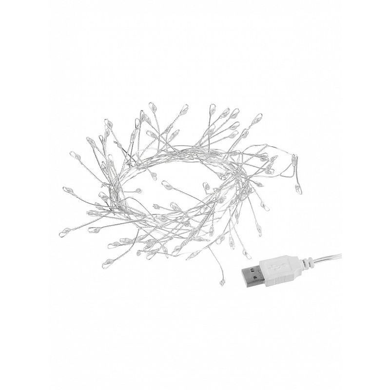 Гирлянда светодиодная Самоцветы 100LED, 2 м, RGB, USB, IP20, TDM