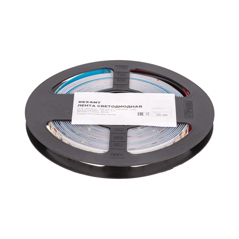 Лента светодиодная 24В, SMD2835, 9,6Вт/м, 120 LED/м, 4000K, 10мм,