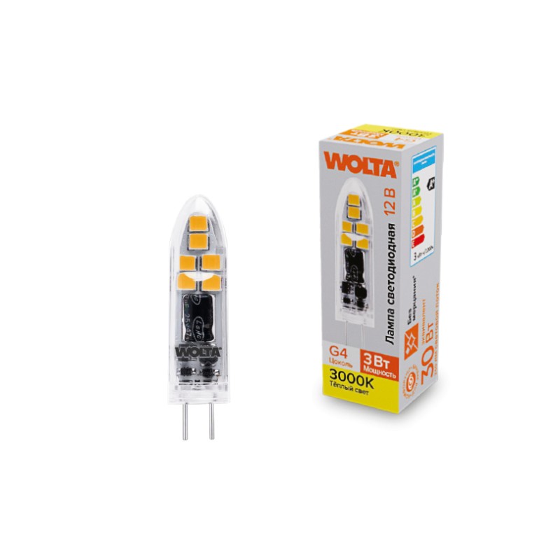Светодиодная лампа WOLTA WSTD-JC-12V3W3KG4-P 3Вт 3000K G4