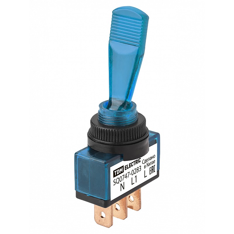 Выключатель-тумблер ASW-13D 1P 12В AC/DC 20А (3c) ON-OFF с