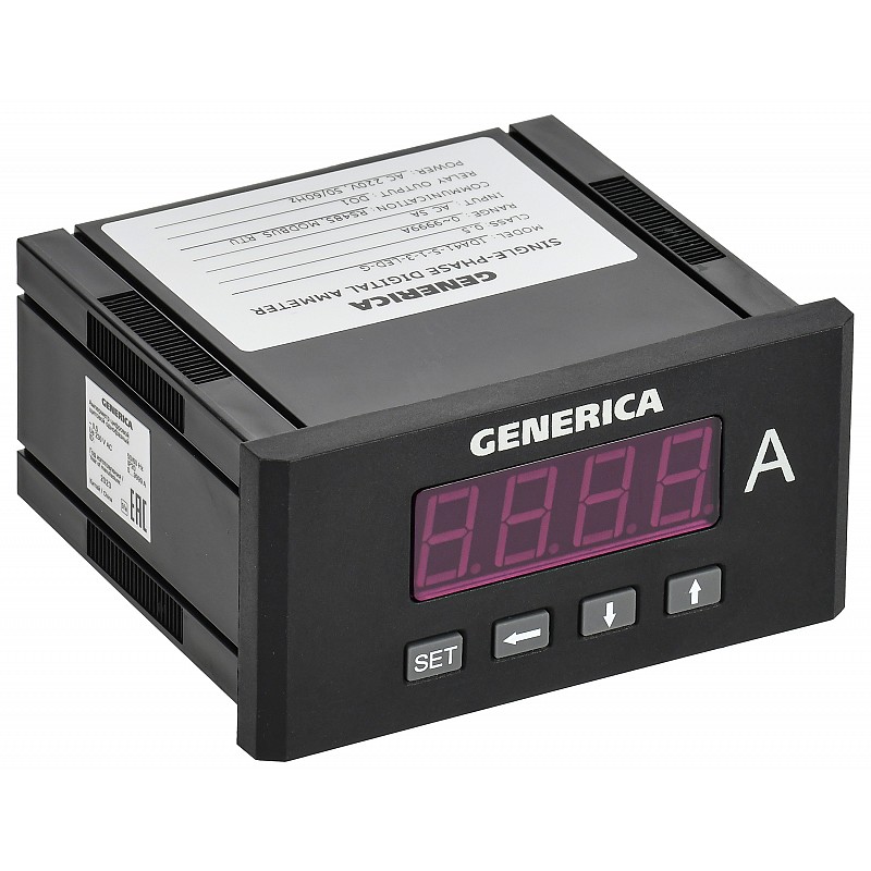 Амперметр цифровой щитовой однофазный DO RS-485 48х96мм LED GENERICA ...