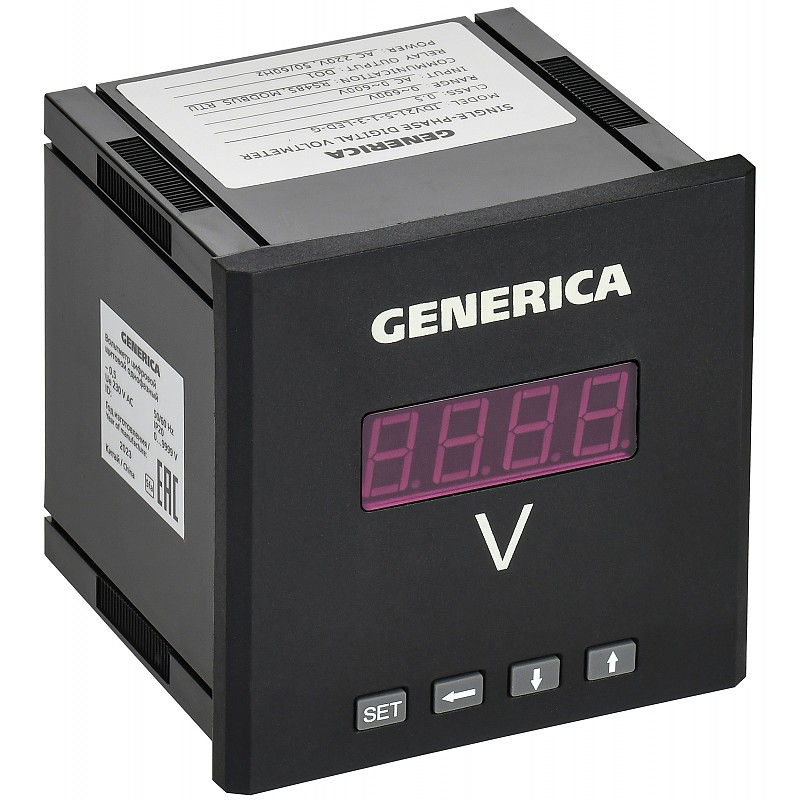 Вольтметр цифровой щитовой однофазный DO RS-485 96х96мм LED GENERICA ...