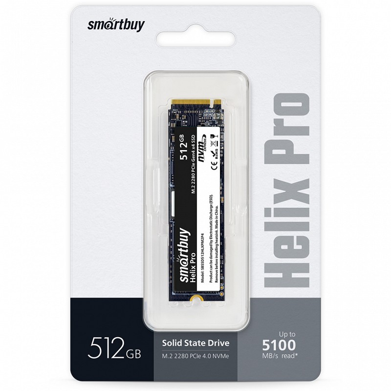 Накопитель M.2 2280 SSD Smartbuy Helix Pro 512GB TLC NVMe PCIe4, А ...
