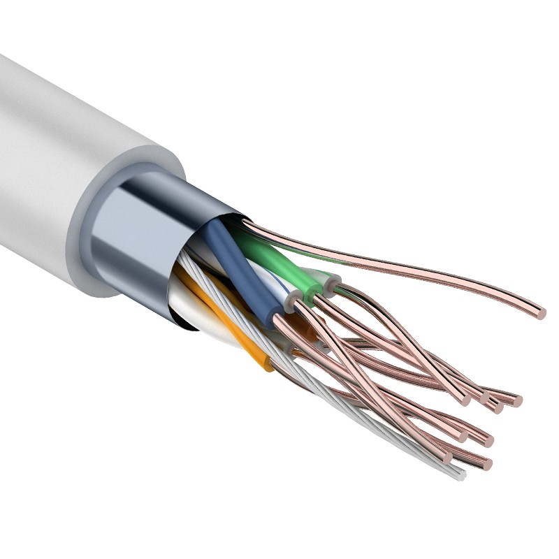 Кабель витая пара омедненный, F/UTP, CCA, CAT 5e, PVC, 4PR, 24AWG,