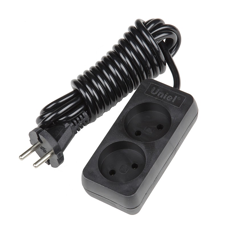 Удлинители бытовые Uniel S-CD2-3 BLACK, Navigator, Онлайт