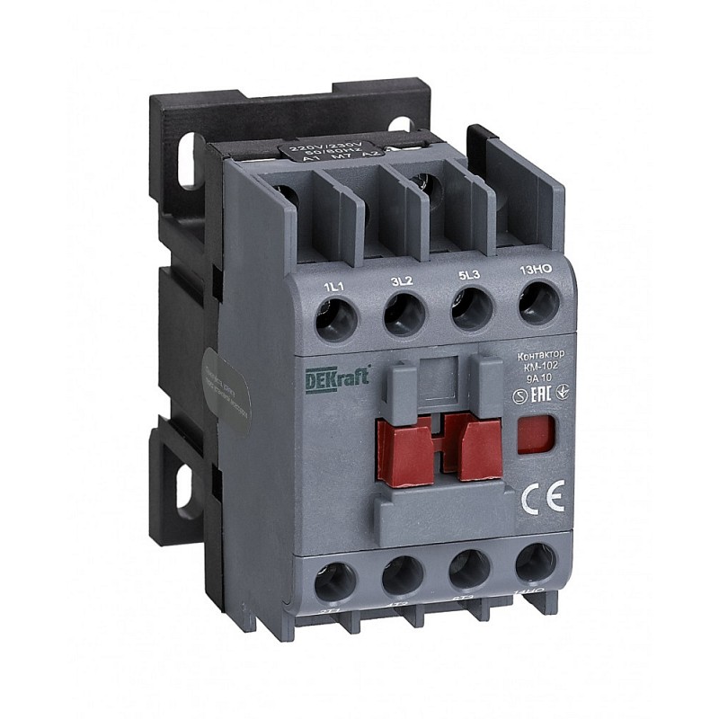 Контактор 9А 220В/230В АС3 АС4 1НО КМ-102 Dekraft (22001DEK)