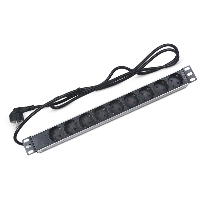 Блок распределения питания PDU горизонтальный 1U 9 розеток СЕЕ 7/4