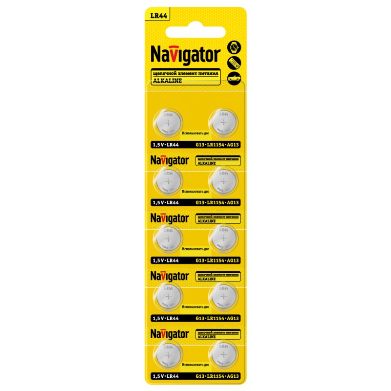 Элемент питания Navigator 95 663 NBT-06 (LR44, AG13, LR1154, BP10)